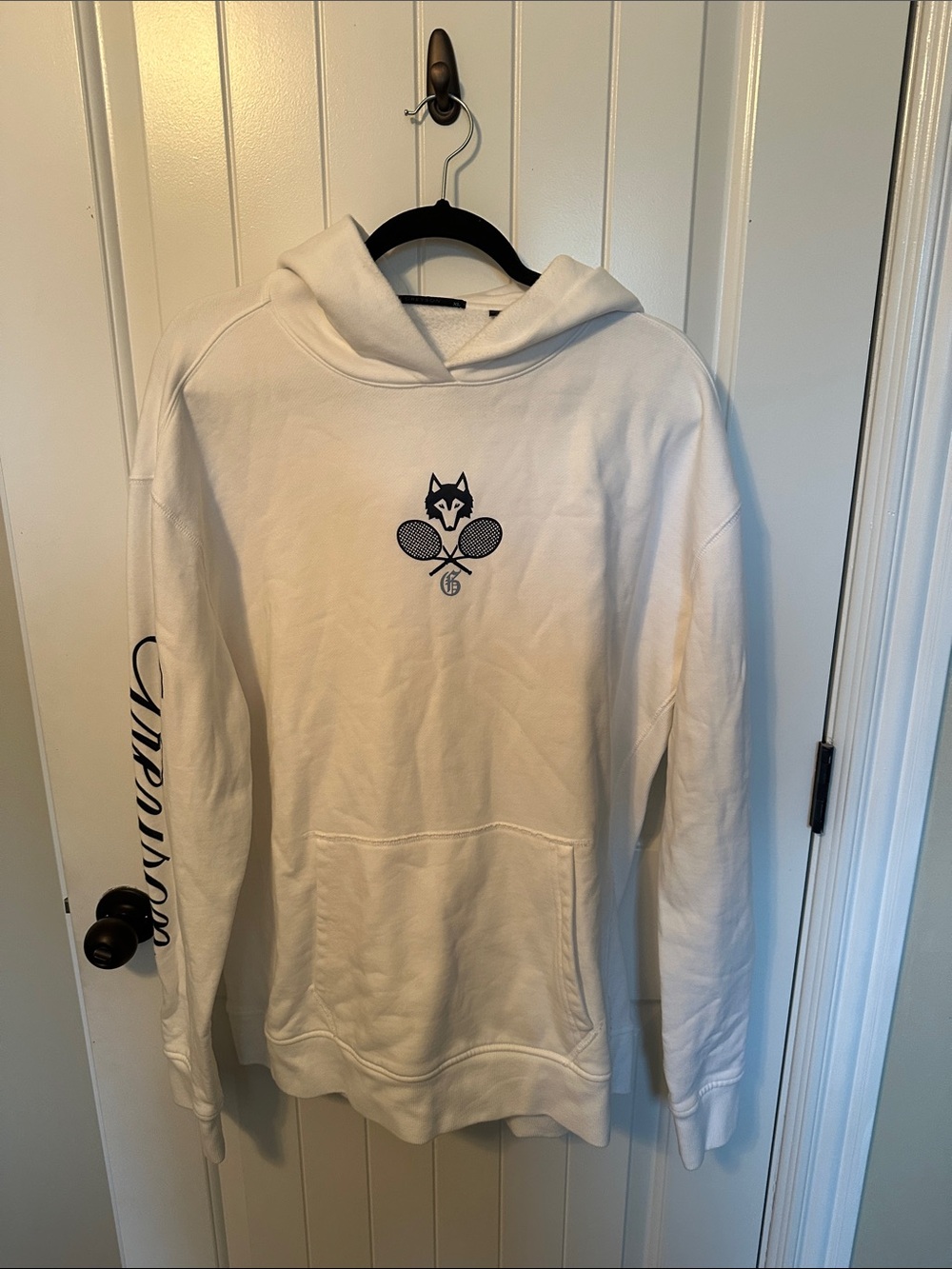 Greyson Men's White Crewneck Hoodie with Fox & Tennis Logo